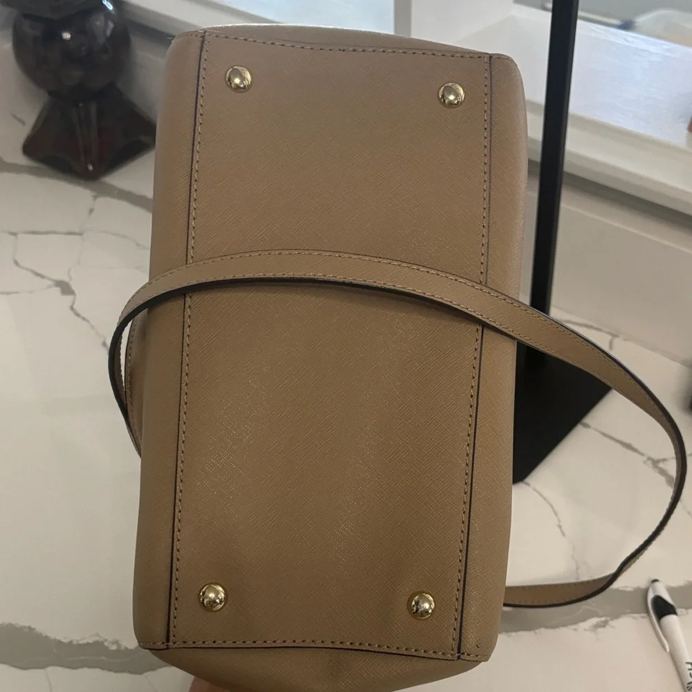 Michael Kors Saffiano Small Brown Genuine Leather Satchel